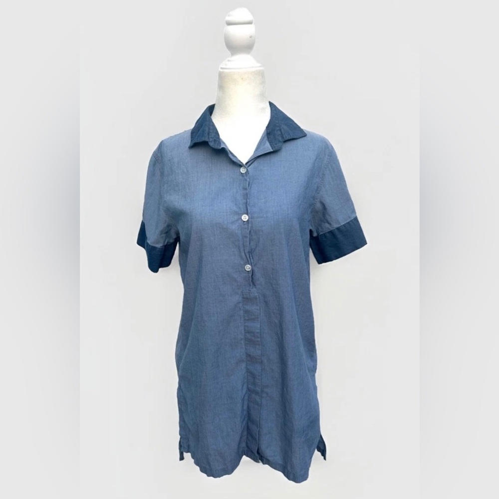 Acne Studios Dress Women S Blue Chambray Button Up Shirt dress 100% Cotton